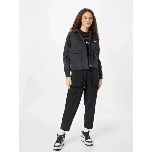 Nike Women's Small Sportswear Essential Woven High Rise Pants Black DQ6809-010 - Picture 3 of 10